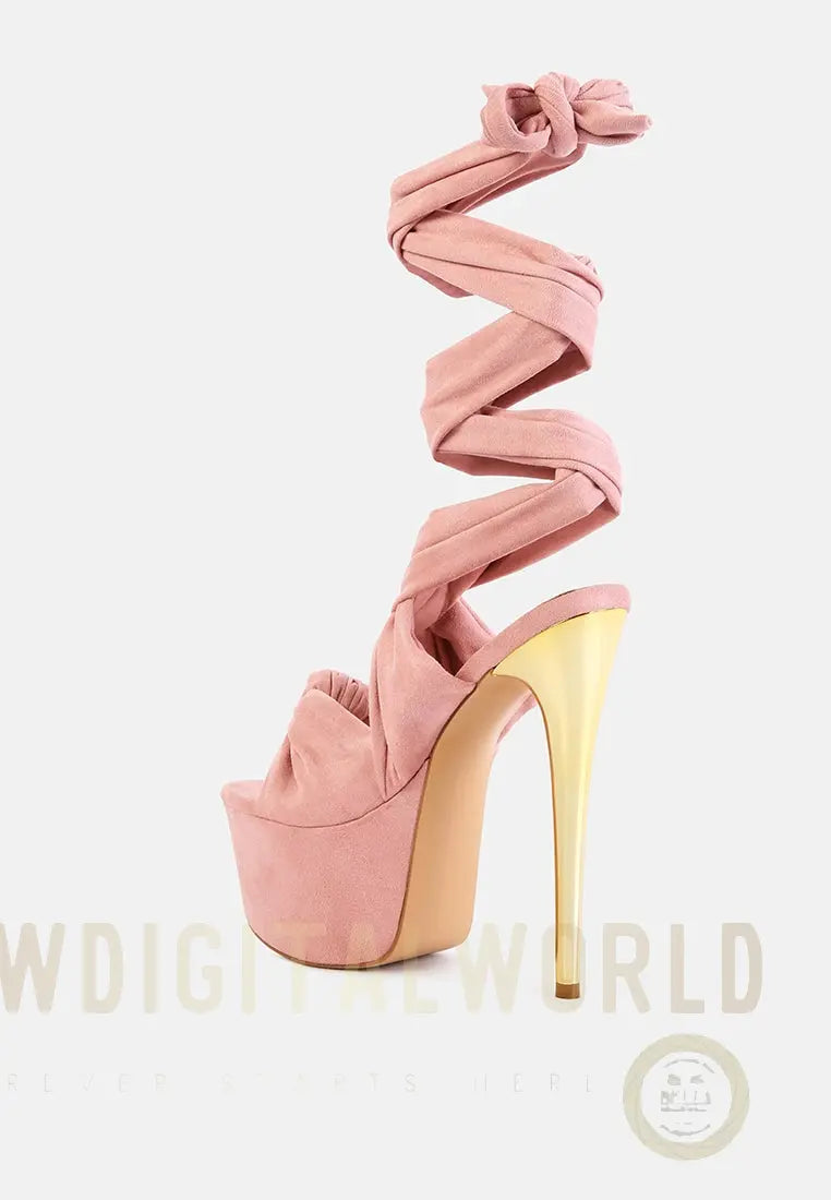 Bauble High Heeled Lace Up Sandals London Rag