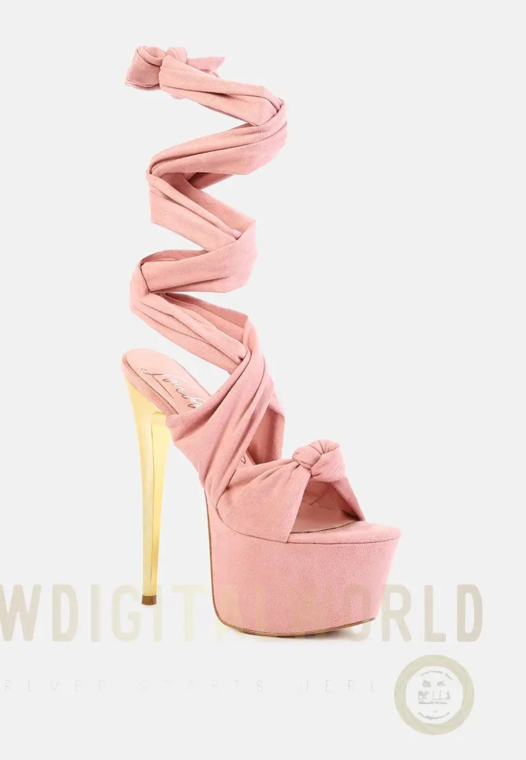 Bauble High Heeled Lace Up Sandals London Rag