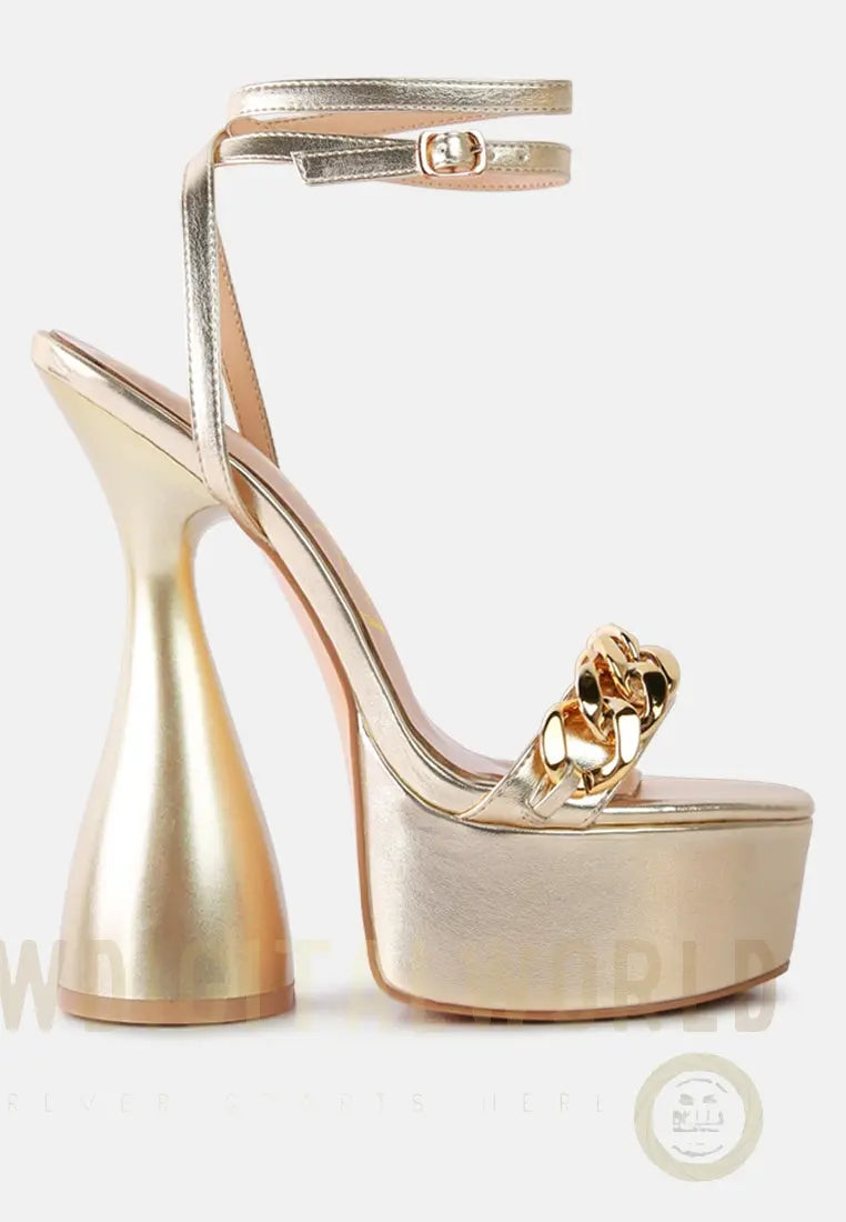 Big Bash Metallic High Platform Chunky Sandals London Rag