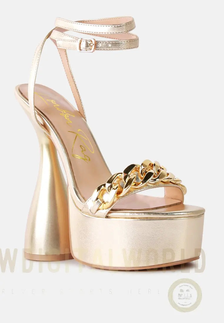 Big Bash Metallic High Platform Chunky Sandals London Rag