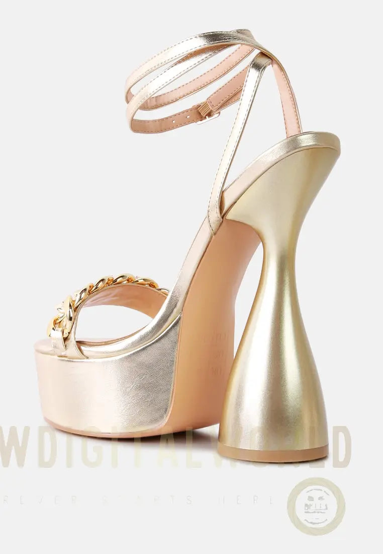 Big Bash Metallic High Platform Chunky Sandals London Rag