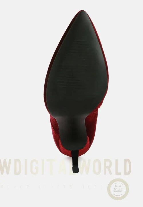 Bornsta Velvet High Heeled Velvet Boots London Rag