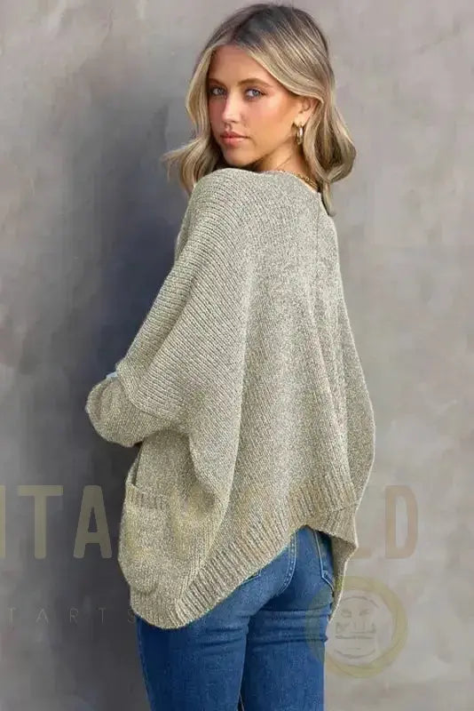 Buttons Loose Sweater Cardigan Fashionfitz