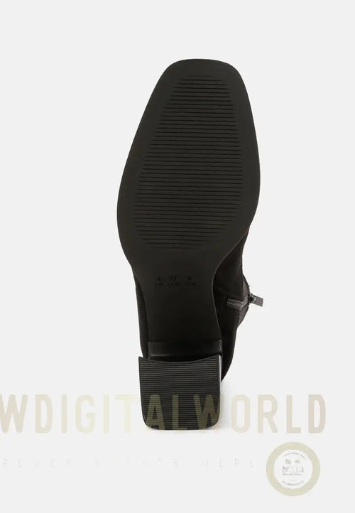 Candid High Ankle Flared Block Heel Boots-1