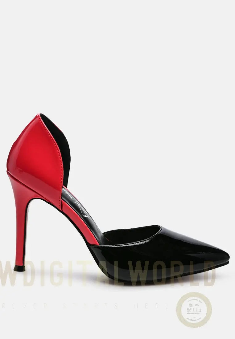 Candy Cane Patent Faux Leather High Heel Pumps London Rag