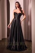 Strapless Satin A-Line Dress Tux-USA