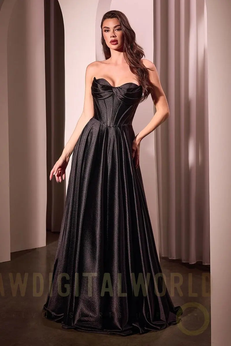 Strapless Satin A-Line Dress Tux-USA