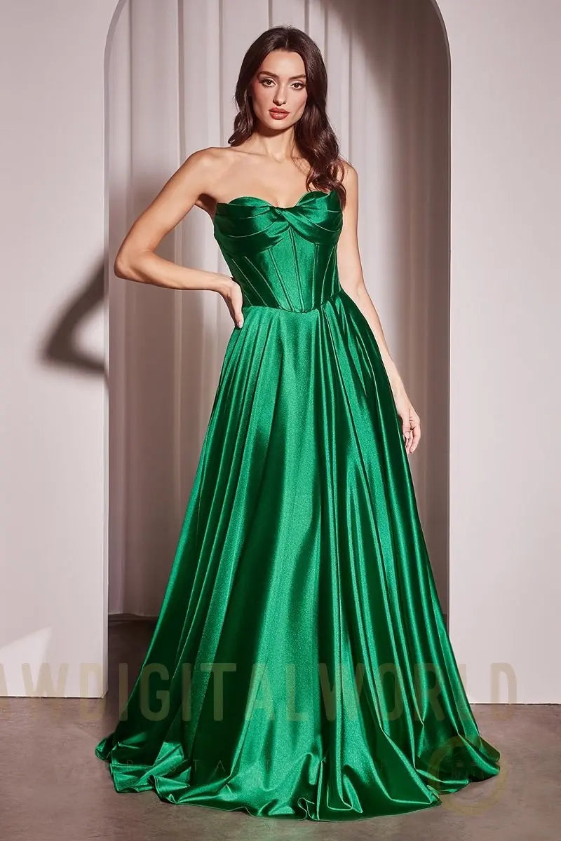 Strapless Satin A-Line Dress Tux-USA