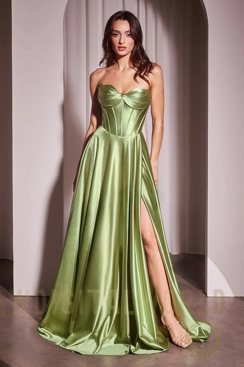 Strapless Satin A-Line Dress Tux-USA
