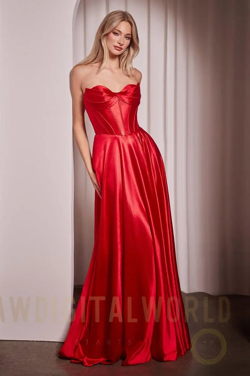 Strapless Satin A-Line Dress Tux-USA