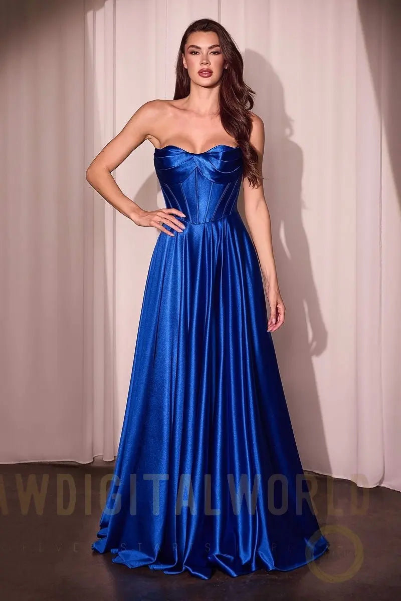Strapless Satin A-Line Dress Tux-USA