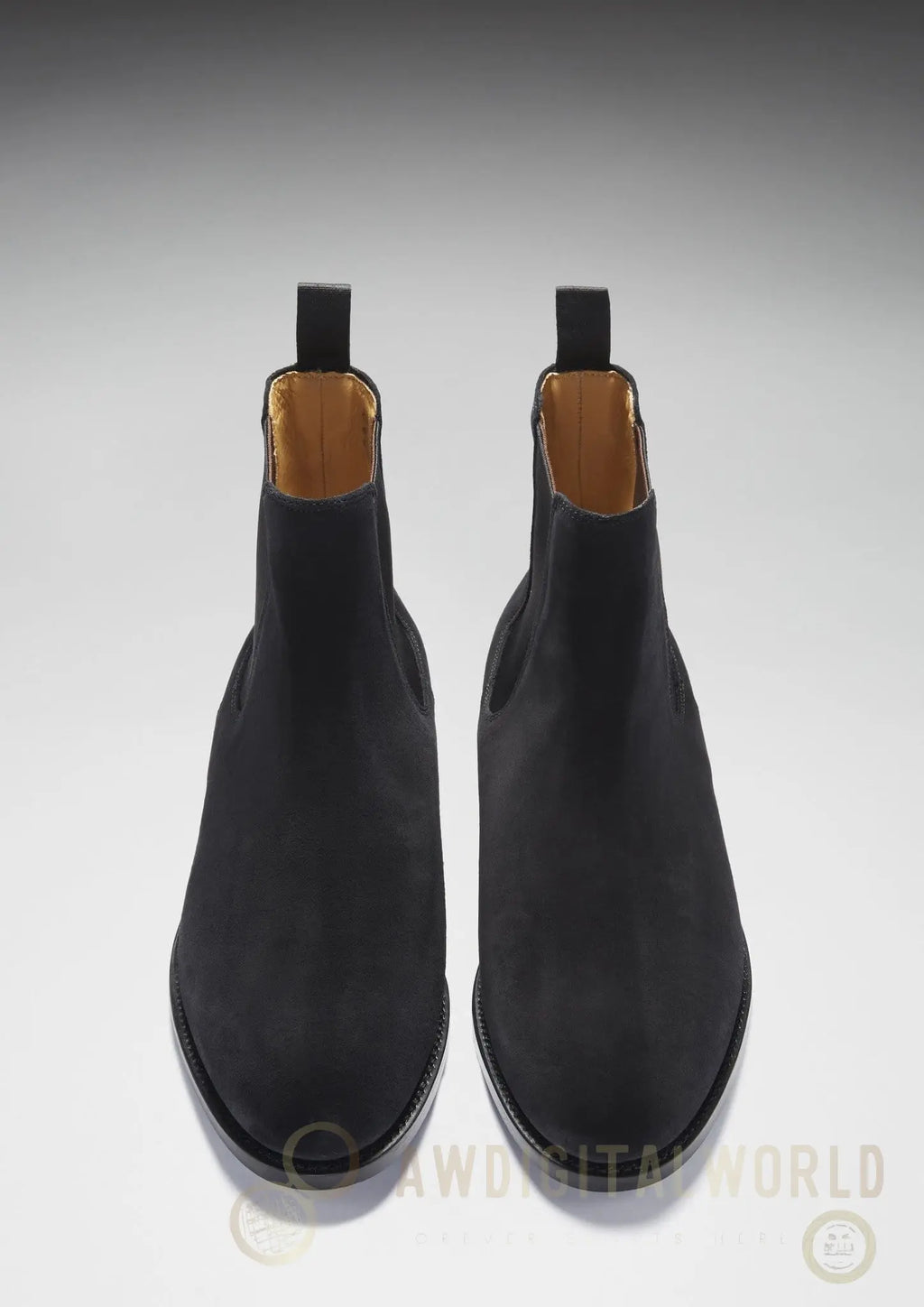 Black Suede Chelsea Boots, Welted Leather Sole Hugs & Co.