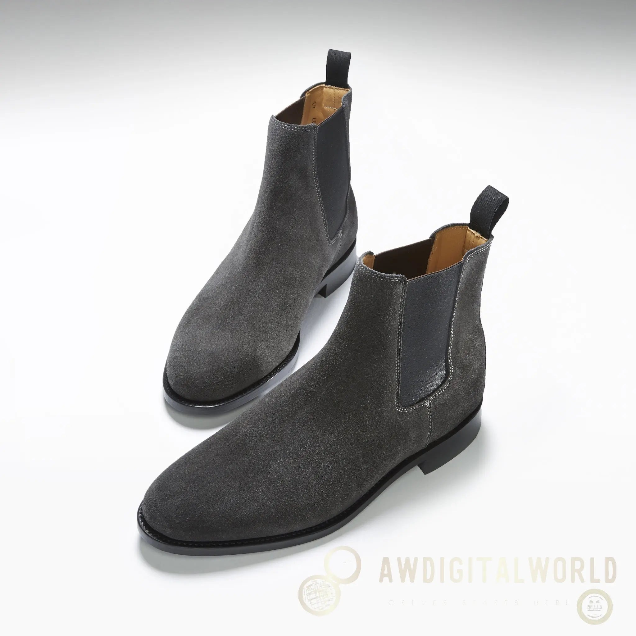 Grey Suede Chelsea Boots, Welted Leather Sole Hugs & Co.