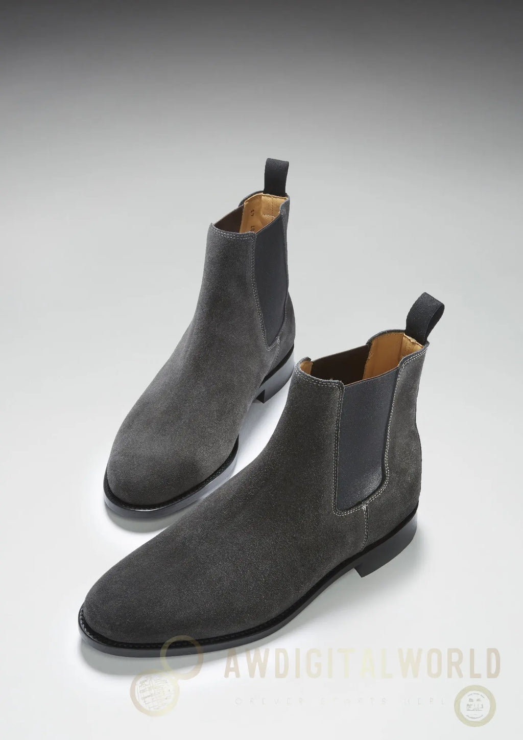 Grey Suede Chelsea Boots, Welted Leather Sole Hugs & Co.