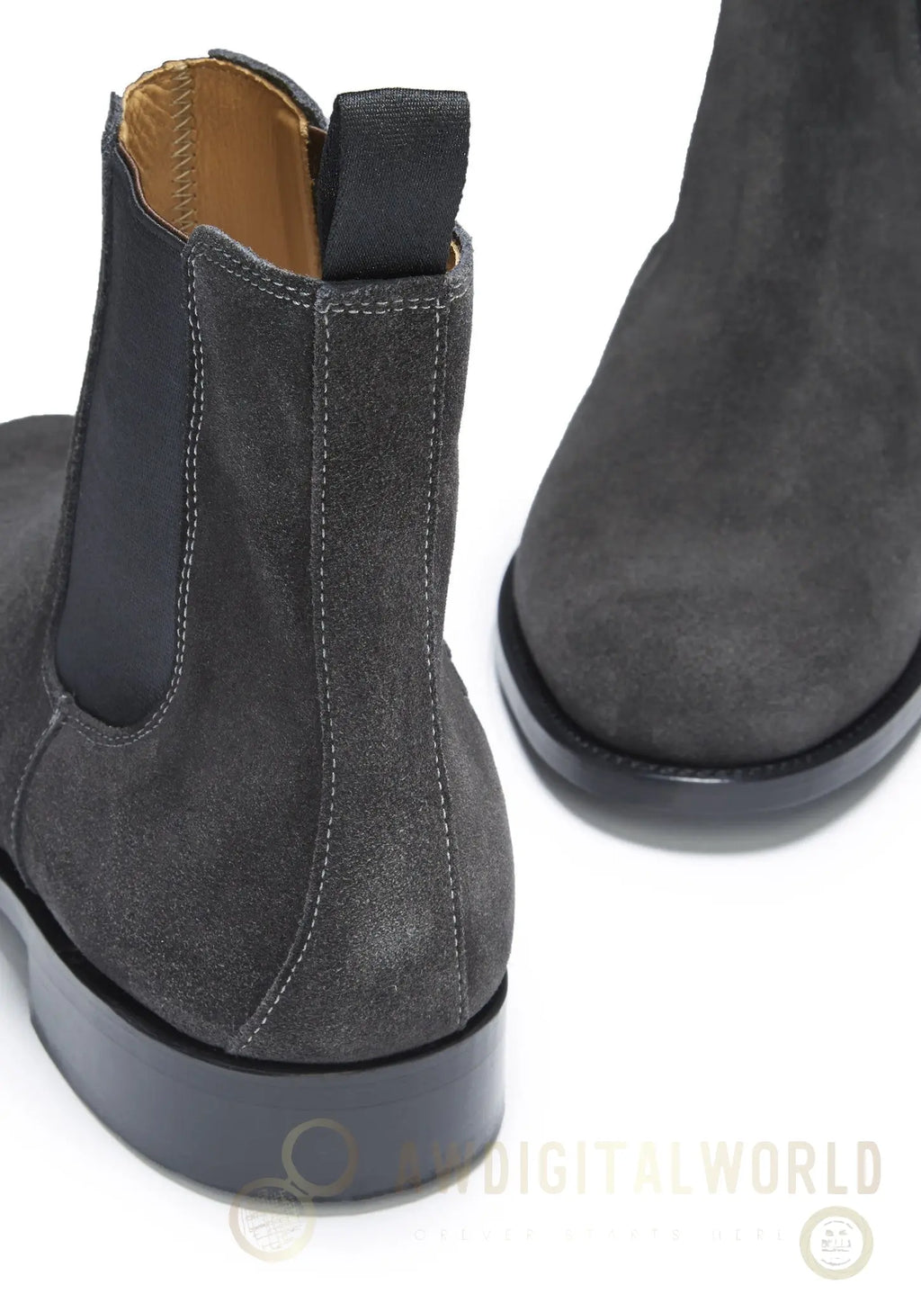 Grey Suede Chelsea Boots, Welted Leather Sole Hugs & Co.
