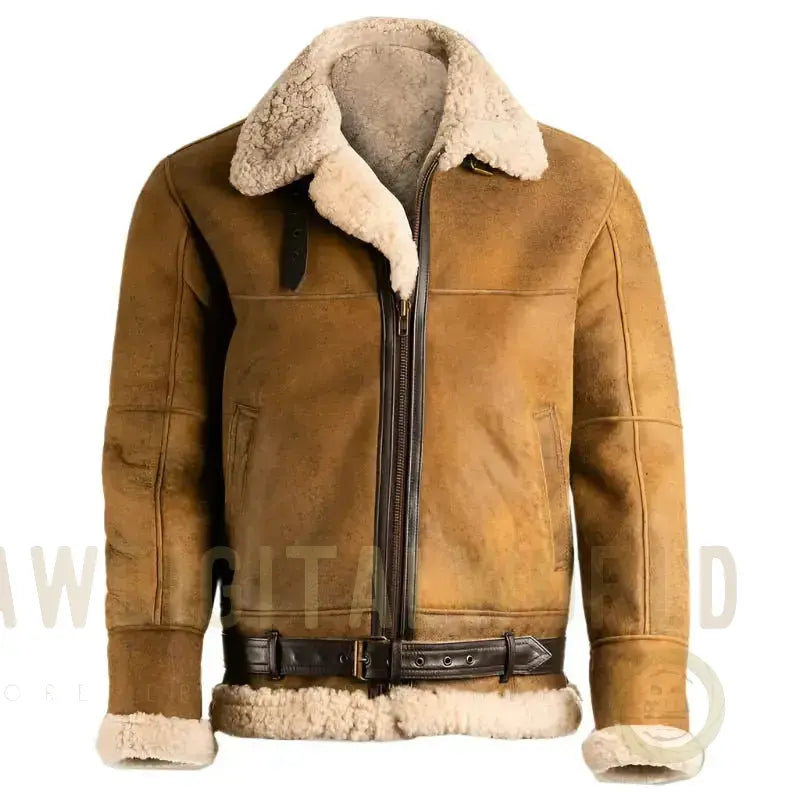 Mens Brown B3 Shearling Leather Jacket Riders Republic UK