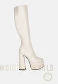 Coraline High Block Heeled Calf Boots-0