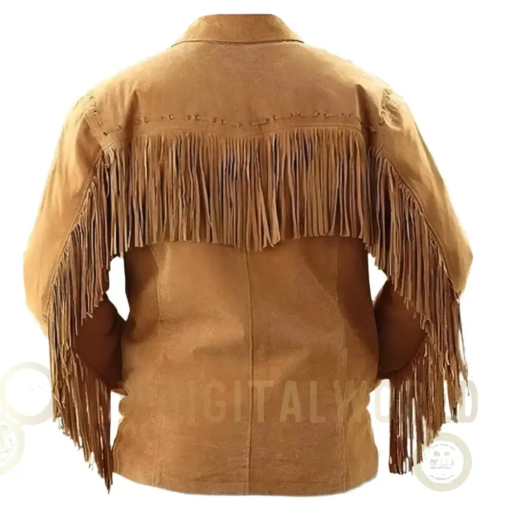 Men's Brown Suede Western Fringe Leather Jacket Riders Republic UK