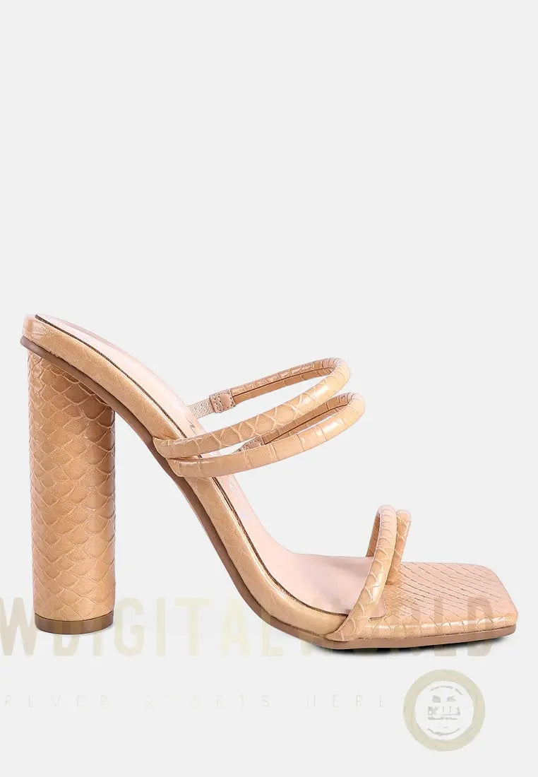 Dandelion High Block Heeled Croc Sandals London Rag