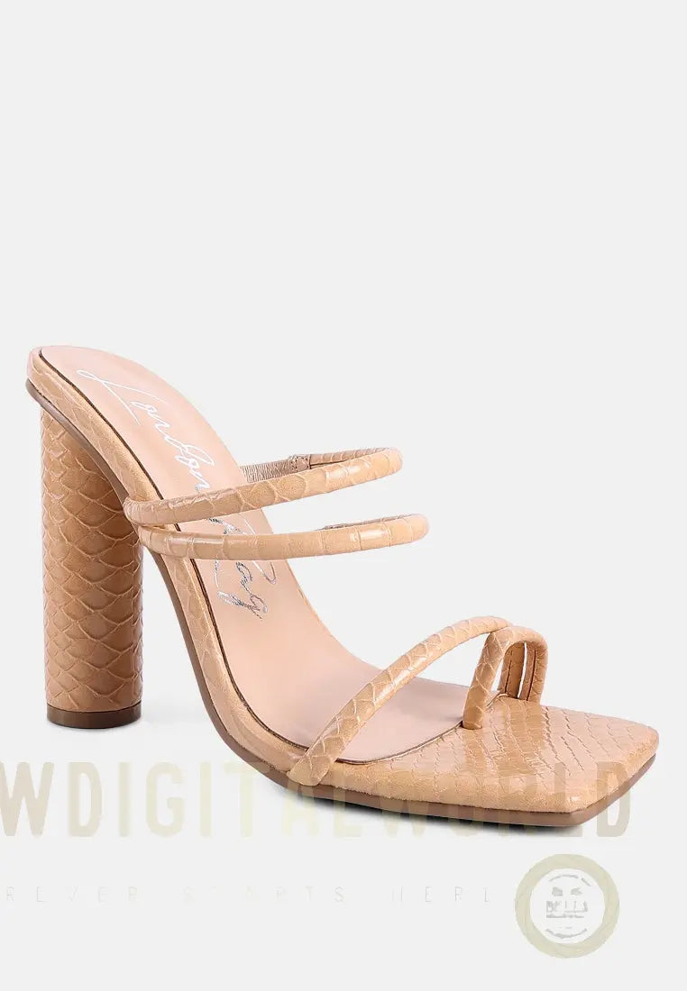 Dandelion High Block Heeled Croc Sandals London Rag