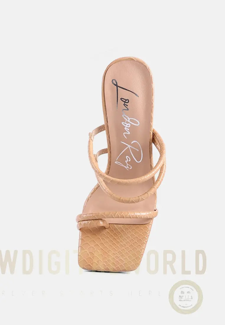 Dandelion High Block Heeled Croc Sandals London Rag