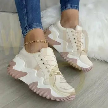 Thick Bottom Canvas Casual Shoes Summer Women's Sneakers Silver Juneberry