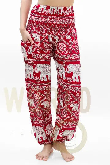 Burgundy ELEPHANT Pants Women Boho Pants Hippie Pants Yoga Tan Smokey