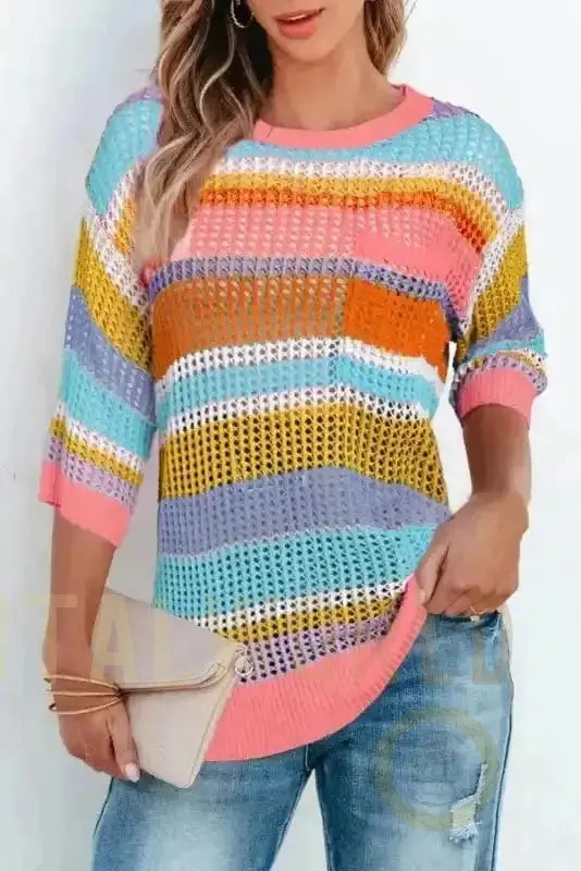 Rosy Ribbons Crochet Sweater Fashionfitz