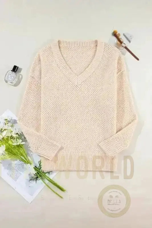Eyelet Elegance Drop Sweater Fashionfitz