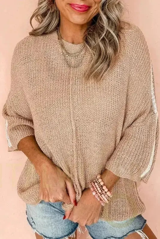 Parisian Pinstripe Elegance Sweater Fashionfitz