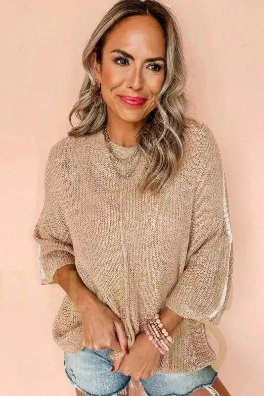 Parisian Pinstripe Elegance Sweater Fashionfitz