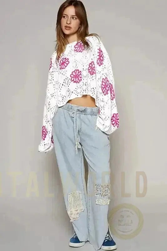 Spring Fling Eyelet Sweater Fashionfitz