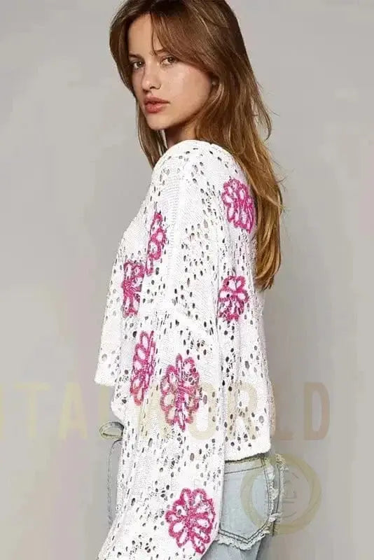 Spring Fling Eyelet Sweater Fashionfitz