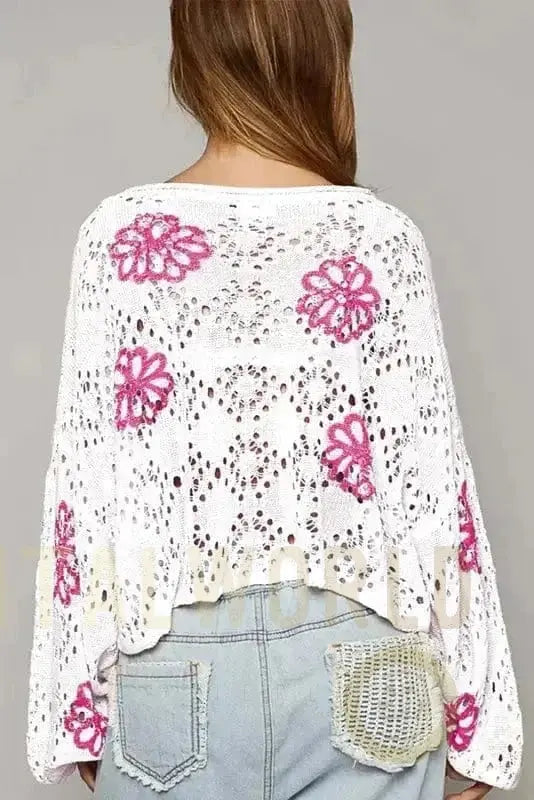 Spring Fling Eyelet Sweater Fashionfitz