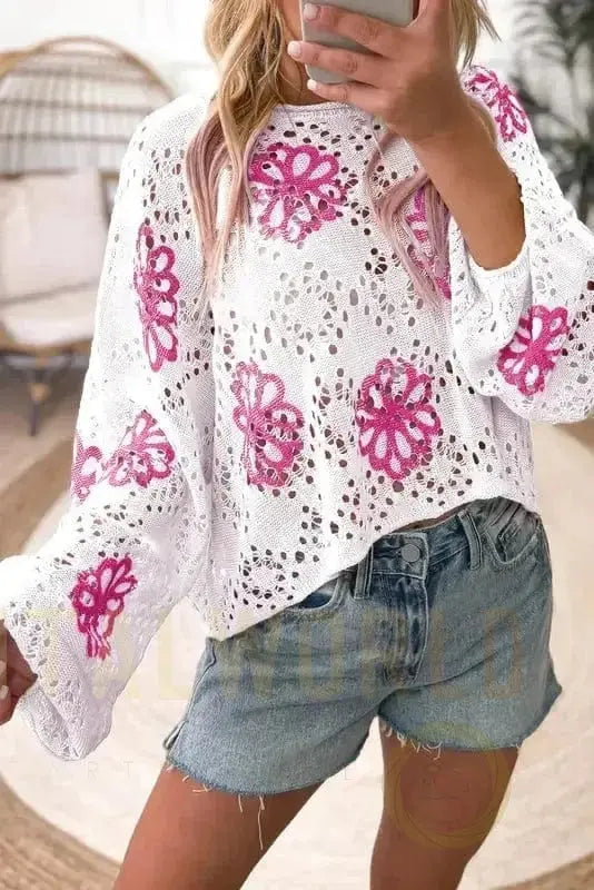 Spring Fling Eyelet Sweater Fashionfitz