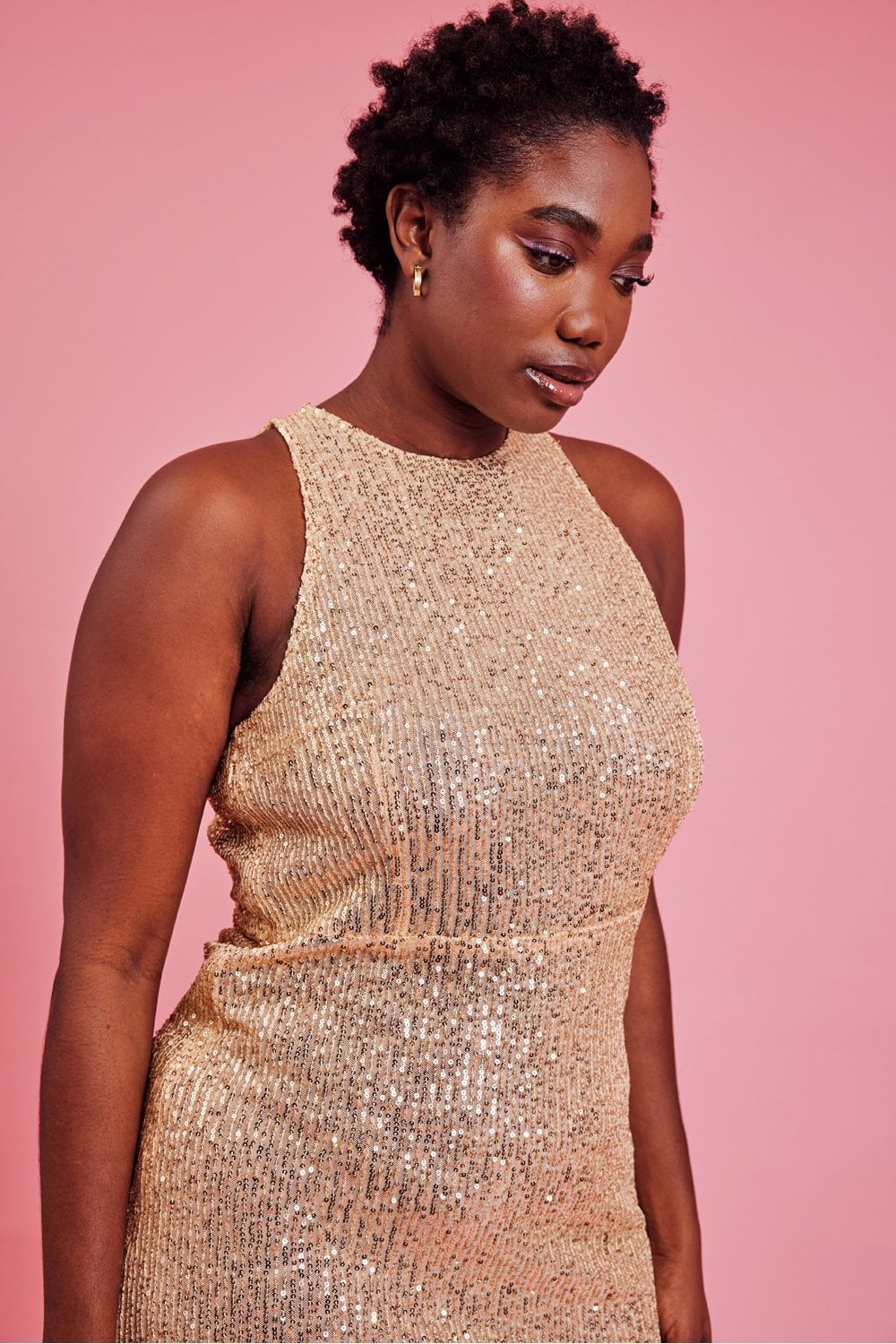 Gold Sequin Lightweight Curve Size Maxi Sheath Dress Buy Me Fur Ltd