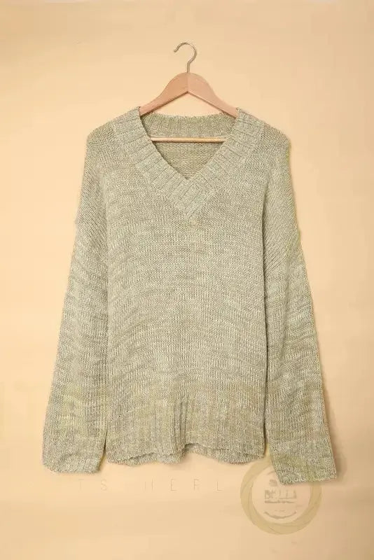 Gray Knit Loose Sweater Fashionfitz