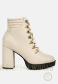 Hamiltons Lace Up Block Heel Boots-0