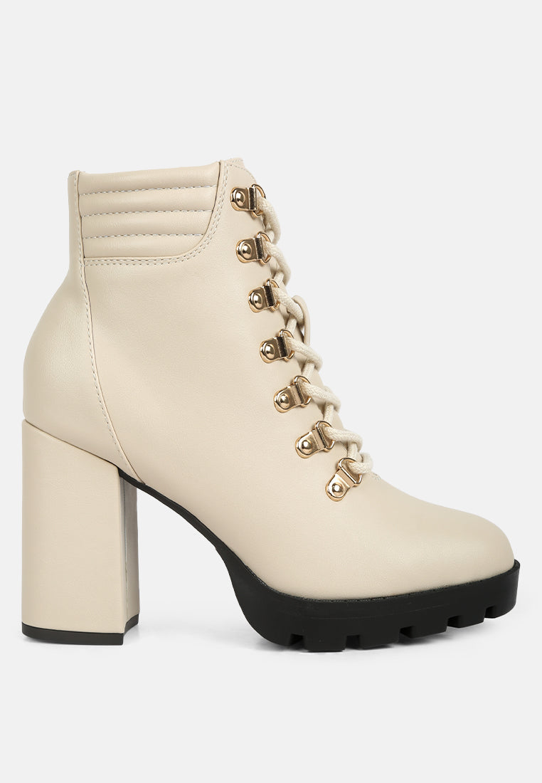 Hamiltons Lace Up Block Heel Boots-0