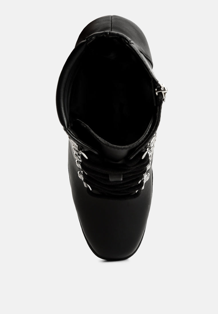 Hamiltons Lace Up Block Heel Boots-1