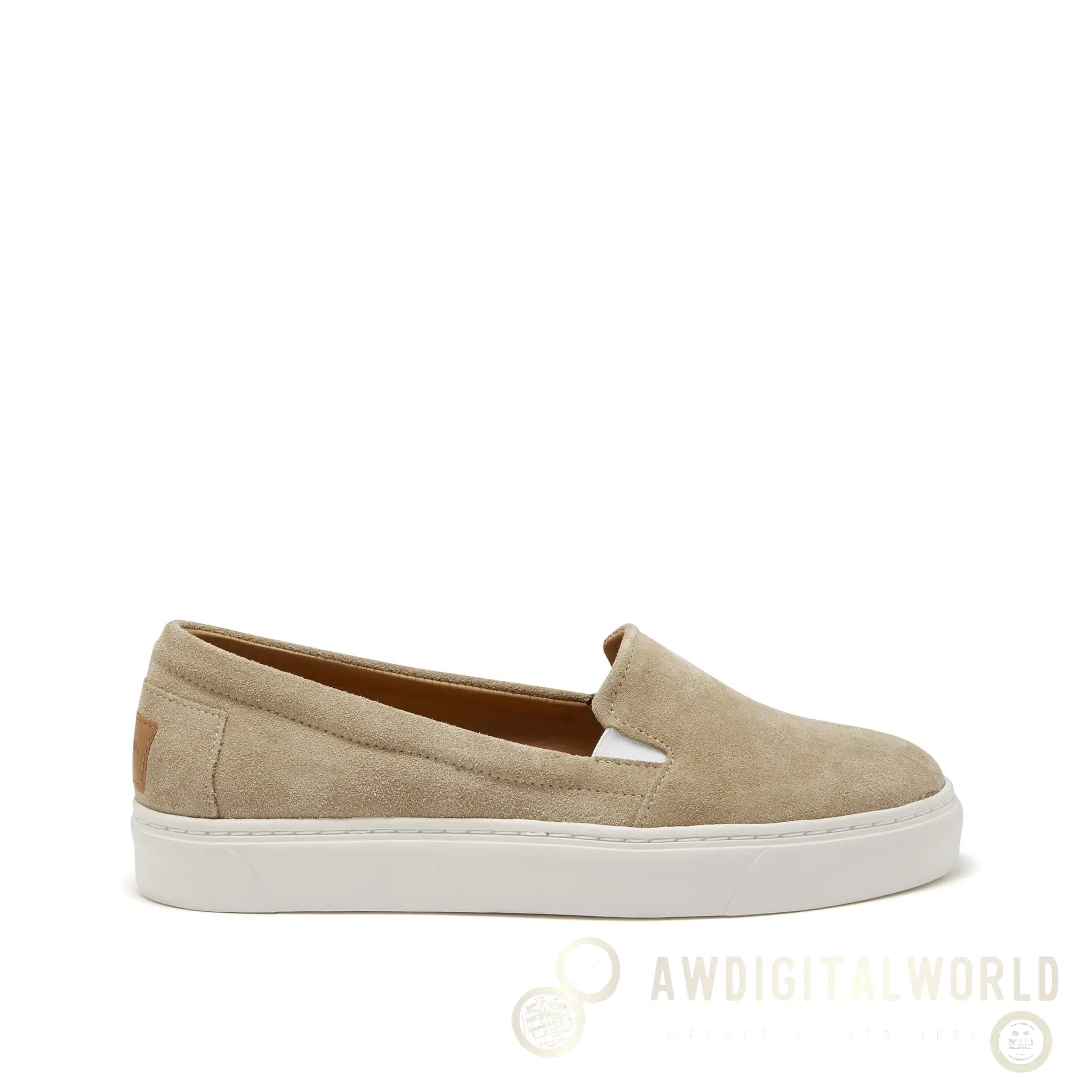 Women's Slip-On Sneakers, taupe suede Hugs & Co.