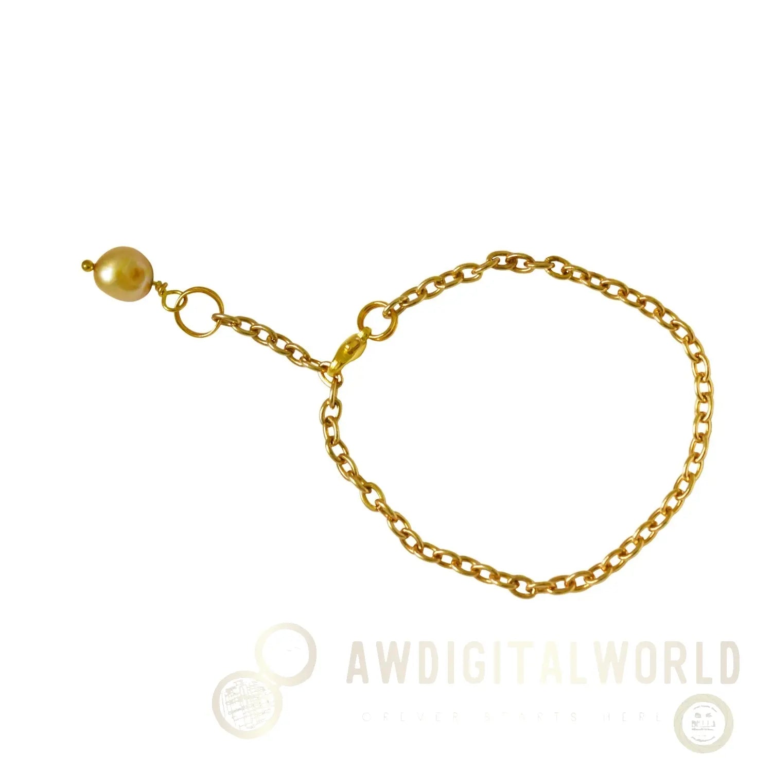 Gold freshwater pearl adjustable bracelet or anklet on gold plated chain | by Ifemi Jewels Ifemi Jewels