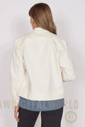 Gaia Cream Oversized Button Up Cropped Jacket Jeetly.com