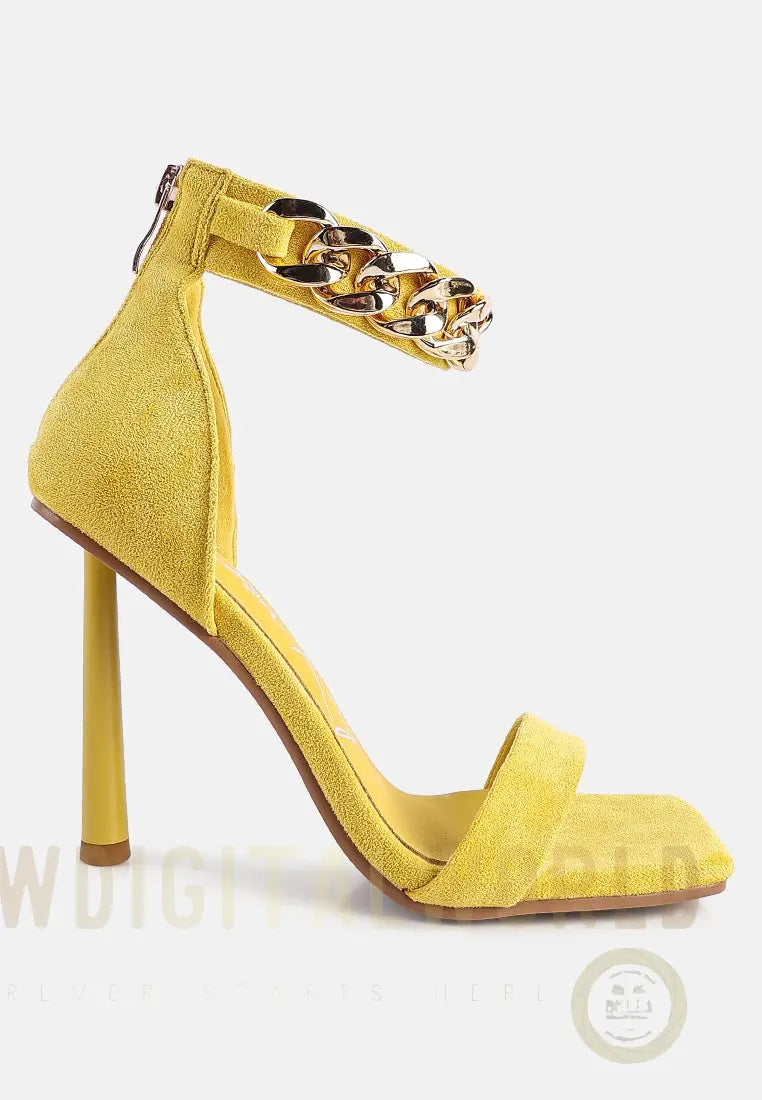 Last Sip Micro Suede High Heel Sandals London Rag