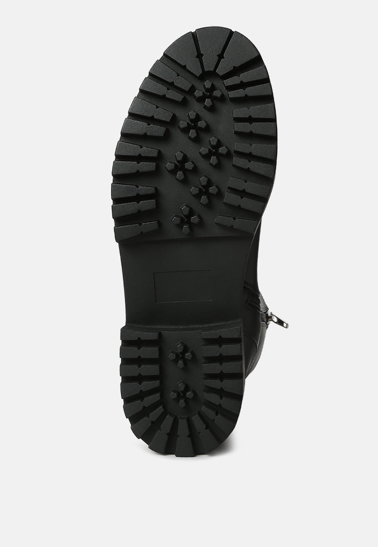 Lewisa Panelled Lug Sole Boots-1