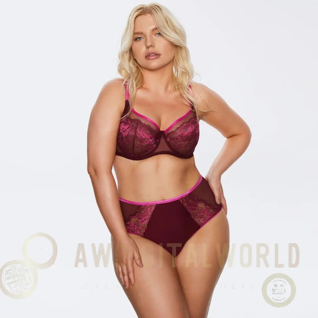Sheer Mesh Full Figure Lace Bra Kinga Love Promise-2