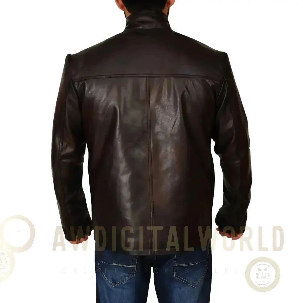 Men's Classic Dark Brown Leather Jacket Riders Republic UK