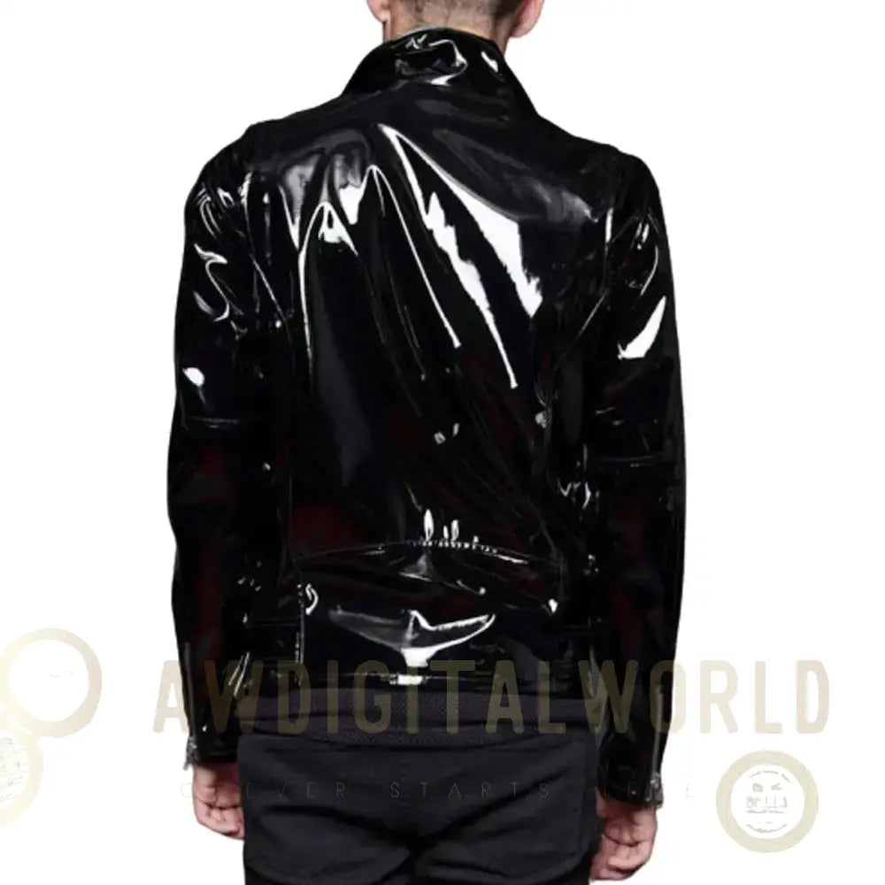 Men's Gothic PVC Vinyl Biker Jacket – EMO Punk Style Riders Republic UK