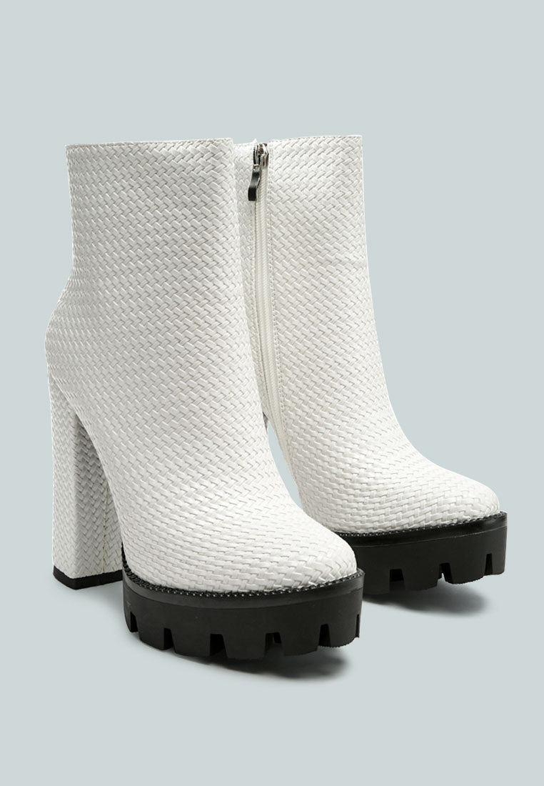 Moleski Textured Block Heeled Boots-2