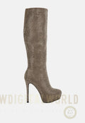 Nebula Rhinestone Embellished Stiletto Calf Boots London Rag